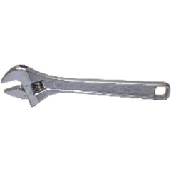 1/2″ Opening-4″ Overall Length - Chrome Plated Adjustable Wrench - USA Tool & Supply
