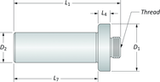 1" SS x 7/8-20 Thread Mount - Boring Head Shank - USA Tool & Supply