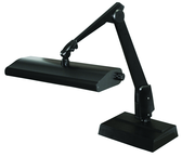 Broad Area Coverage LED Task Light  Dimmable  31" Floatng Arm  Desk Base - USA Tool & Supply