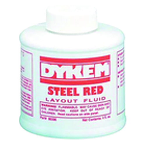 Layout Fluid - Brush-in-Cap Bottle - Red - 4.0 oz - USA Tool & Supply