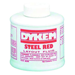 Layout Fluid - Brush-in-Cap Bottle - Red - 4.0 oz - USA Tool & Supply