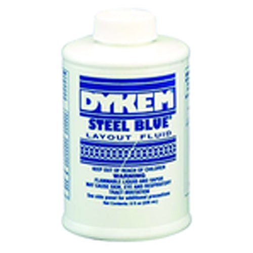 Layout Fluid - Brush-in-Cap Bottle - Blue - 8.0 oz - USA Tool & Supply