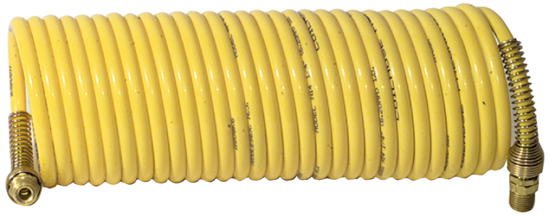 #N14-50A - 1/4 MPT x 50 Feet - Yellow Nylon - 1-Swivel x 1- Rigid Fitting(s) - Recoil Air Hose - USA Tool & Supply