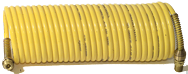 #N38-12A - 3/8 MPT x 12 Feet - Yellow Nylon - 1-Swivel x 1- Rigid Fitting(s) - Recoil Air Hose - USA Tool & Supply