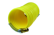 #N12-50A - 1/2 MPT x 50 Feet - Yellow Nylon - 1-Swivel x 1- Rigid Fitting(s) - Recoil Air Hose - USA Tool & Supply