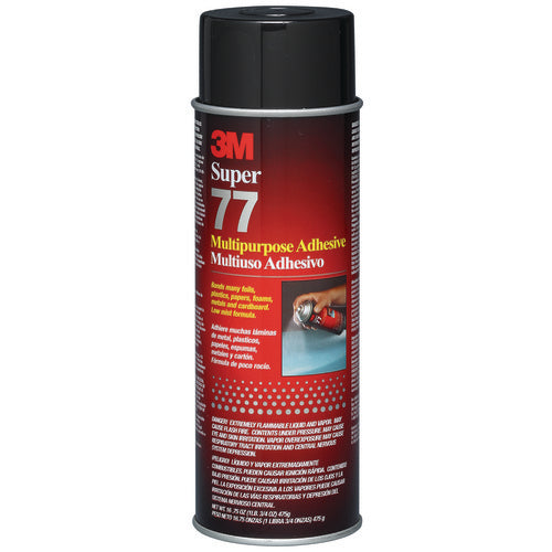 3M Super 77 Multipurpose Spray Adhesive 24 fl oz Can (Net Wt 16.75 oz) NOT FOR SALE IN CA AND OTHER STATES - USA Tool & Supply
