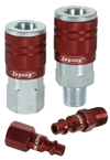 #A73458D - 1/4'' Body x 1/4 NPT (14-Pcs) - Red Industrial Coupler & Plug Kit - USA Tool & Supply