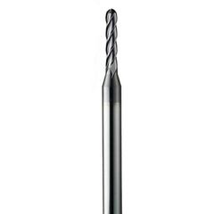 ‎0.023″ Dia. × 1/8″ Shank × 0.069″ DOC × 1-1/2″ OAL, Carbide AlTiN, Spiral , 2 Flute, 30° Helix, Ballnose End Mill - Exact Industrial Supply