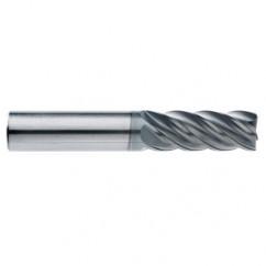 1/2" Dia. - 1-1/4" LOC - 3" OAL - .015 Radius 5 FL Carbide End Mill-AlCrN-X - USA Tool & Supply