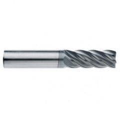 3/8" Dia. - 2" LOC - 4" OAL - .090 Radius 5 FL Carbide S/E HP End Mill-AlCrNX - USA Tool & Supply