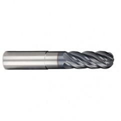 1/2" Dia. - 5/8" LOC - 6 OAL 5 FL Ball Nose Carbide End Mill-AlCrN-X - USA Tool & Supply