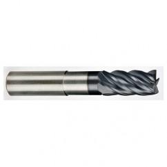 3/8" Dia. - 1/2" LOC - 4" OAL - .015 Radius 5 FL Carbide End Mill-AlCrN-X - USA Tool & Supply