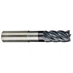 5/8" Dia. - 3/4" LOC - 5 OAL Ball Nose 5 FL Carbide S/E HP End Mill-AlCrNX - USA Tool & Supply