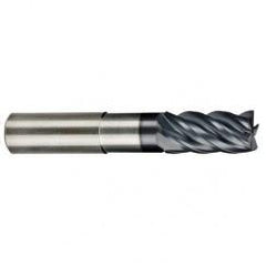1" Dia. - 1-1/4" LOC - 6" OAL - .030 Radius 5 FL Carbide S/E HP End Mill-AlCrNX - USA Tool & Supply