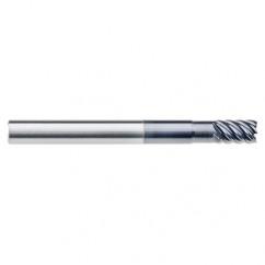 1/4" Dia. - 5/8" LOC - 4" OAL - .015 Radius 6 FL Carbide End Mill-Uncoated - USA Tool & Supply