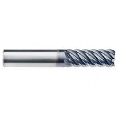 3/8" Dia. - 7/8 LOC - 2-1/2" OAL - 6 FL Carbide End Mill-AlTiN-x - USA Tool & Supply