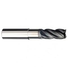 1/2 Dia. x 6 Overall Length 4-Flute .060 C/R Solid Carbide SE End Mill-Round Shank-Center Cut-AlCrN-X - USA Tool & Supply