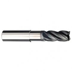 1/2 Dia. x 4 Overall Length 4-Flute .060 C/R Solid Carbide SE End Mill-Round Shank-Center Cut-AlCrN-X - USA Tool & Supply
