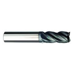 3/8 Dia. x 3 Overall Length 4-Flute .030 C/R Solid Carbide SE End Mill-Round Shank-Center Cut-AlCrN-X - USA Tool & Supply