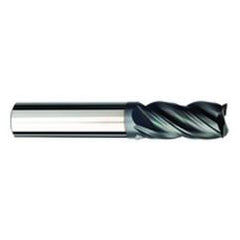 3/8 Dia. x 3 Overall Length 4-Flute .015 C/R Solid Carbide SE End Mill-Round Shank-Center Cut-AlCrN-X - USA Tool & Supply