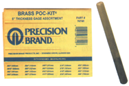 .001 to .030 Thickness - 5" Blade Length - Brass Feeler Gage Assortment - USA Tool & Supply
