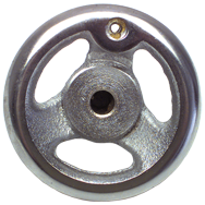 Polished Chrome Plated Handwheel - 12'' Wheel Diameter; 2-5/32'' Hub Diameter; 1/2-13 Threaded Handle Hole; 3/4'' Threaded Center Hole - USA Tool & Supply