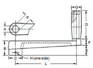 Broached Crank Handle - 3/4'' Hole Diameter; 3-1/4'' Handle Length; 6.3'' Width - USA Tool & Supply