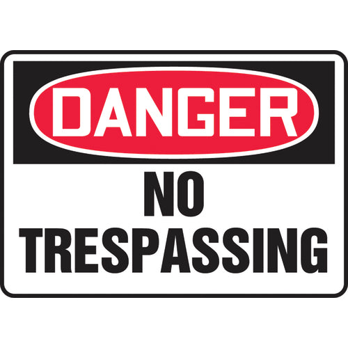 Sign, Danger No Trespassing, 7″ × 10″, Plastic - USA Tool & Supply
