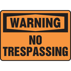 Sign, Warning No Trespassing, 7″ × 10″, Vinyl - USA Tool & Supply