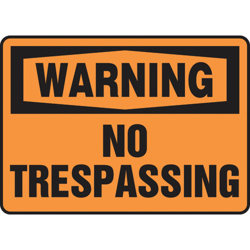 Sign, Warning No Trespassing, 10″ × 14″, Vinyl - USA Tool & Supply