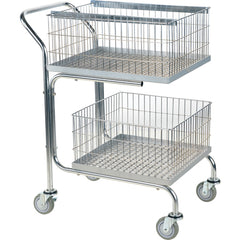 Mail Cart-Double Tray-Basket 29 × 18 × 39 - Exact Industrial Supply