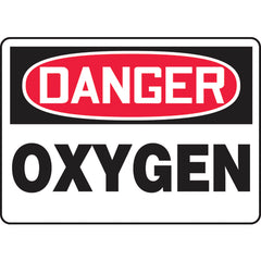 Sign, Danger Oxygen, 10″ × 14″, Vinyl - USA Tool & Supply