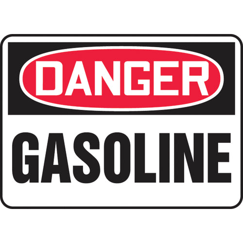 Sign, Danger Gasoline, 10″ × 14″, Plastic - USA Tool & Supply