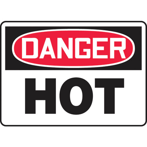Sign, Danger Hot, 10″ × 14″, Plastic - USA Tool & Supply