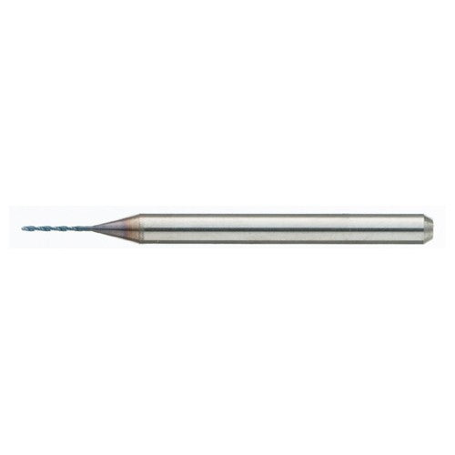 MDSS0047-ACF40B 0.47 mm Dia. × 0.47 mm Shank × 5 mm Flute Length × 38 mm OAL, PVD, External Coolant, Cylindrical Solid Carbide Drill - Exact Industrial Supply