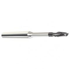 2.5mm Dia. - 3mm LOC - 38mm OAL - 2 FL Carbide End Mill with 3mm Reach-Nano Coated - USA Tool & Supply