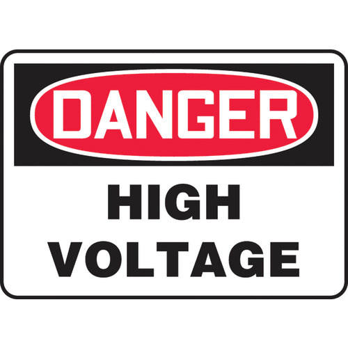 Sign, Danger High Voltage, 7″ × 10″, Plastic - USA Tool & Supply