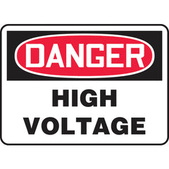 Sign, Danger High Voltage, 7″ × 10″, Vinyl - USA Tool & Supply