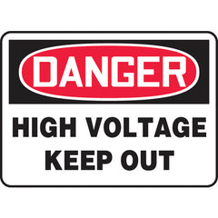 Sign, Danger High Voltage Keep Out, 7″ × 10″, Aluminum - USA Tool & Supply
