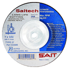 9″ × 1/4″ × 7/8″ - Ceramic - Depressed Center Wheel - USA Tool & Supply