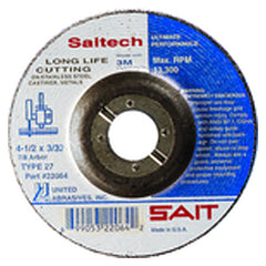 4 1/2″ × 1/8″ × 7/8″ - Ceramic - Depressed Center Wheel - USA Tool & Supply