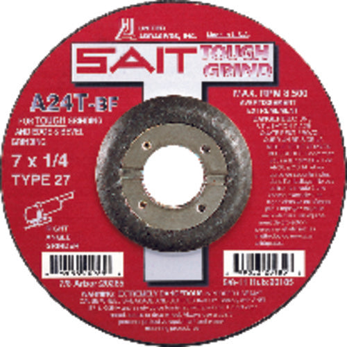 7″ × 1/4″ × 7/8″ - Aluminum Oxide A24N - Depressed Center Wheel - USA Tool & Supply