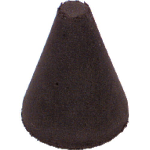 1 1/4″ × 1″-1/4″ × 1/4″ - Tapered Resin Bonded Rubber Cone (Fine Grit) - USA Tool & Supply