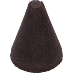 1 1/4″ × 1″-1/4″ × 1/4″ - Tapered Resin Bonded Rubber Cone (Extra Fine Grit) - USA Tool & Supply