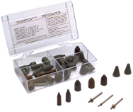 #778 Resin Bonded Rubber Kit - Point Test - Various Shapes - Equal Assortment Grit - USA Tool & Supply