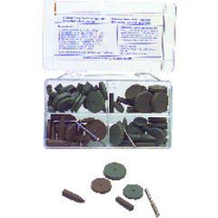 #777 Resin Bonded Rubber Kit - Introductory - Various Shapes - Equal Assortment Grit - USA Tool & Supply