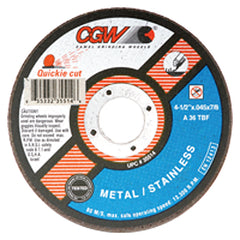 7″ × 0.045″ × 7/8″ - A36T-BF - Aluminum Oxide Reinforced Cut-Off Wheel - USA Tool & Supply