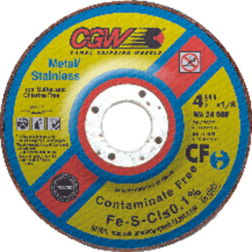 7″ × 1/4″ × 5/8″ 11 - White Aluminum Oxide WA24-SBF - Depressed Center Wheel - USA Tool & Supply