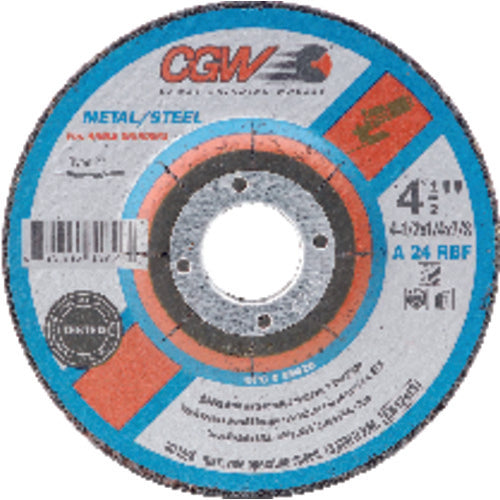 9″ × 1/8″ × 7/8″ - Aluminum Oxide A24R - Depressed Center Wheel