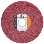 12 x 1 x 5'' - Medium Grit - Aluminum Oxide Metal Finishing Non-Woven Wheel - USA Tool & Supply